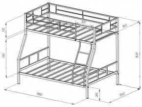 Двухъярусная кровать Гранада 1 Черная в Южноуральске - yuzhnouralsk.mebel74.com | фото 2