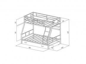 Двухъярусная кровать Гранада 1 ПЯ Серая в Южноуральске - yuzhnouralsk.mebel74.com | фото 2