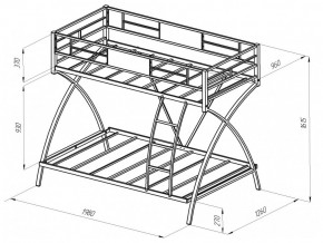 Двухъярусная кровать Виньола Черная в Южноуральске - yuzhnouralsk.mebel74.com | фото 2