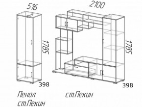 Гостиная Пекин с пеналом Венге-Лоредо в Южноуральске - yuzhnouralsk.mebel74.com | фото 3