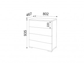 Комод 4 ящика Осло М05 ручка брусок Кашемир в Южноуральске - yuzhnouralsk.mebel74.com | фото 2