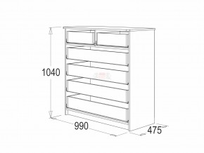 Комод 6 фант венге-млечный дуб в Южноуральске - yuzhnouralsk.mebel74.com | фото 3