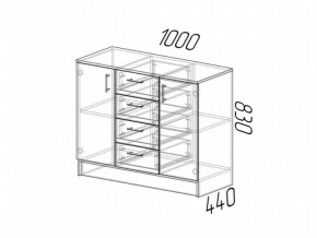 Комод К1000-2Д ЛДСП Дуб Вотан-Белый гладкий в Южноуральске - yuzhnouralsk.mebel74.com | фото 2