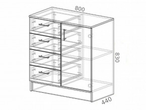 Комод К800-1Д ЛДСП ясень шимо в Южноуральске - yuzhnouralsk.mebel74.com | фото 2