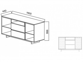 Комодино Moderno-1400 Ф1 в Южноуральске - yuzhnouralsk.mebel74.com | фото 2