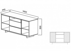 Комодино Moderno-1400 Ф4 в Южноуральске - yuzhnouralsk.mebel74.com | фото 4