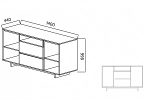 Комодино Moderno-1400 Ф6 в Южноуральске - yuzhnouralsk.mebel74.com | фото 4