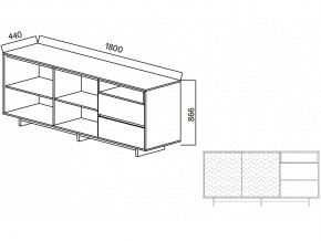 Комодино Moderno-1800 В-1 Ф1 в Южноуральске - yuzhnouralsk.mebel74.com | фото 2