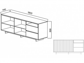 Комодино Moderno-1800 В-1 Ф5 в Южноуральске - yuzhnouralsk.mebel74.com | фото 4