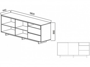 Комодино Moderno-1800 В-1 Ф6 в Южноуральске - yuzhnouralsk.mebel74.com | фото 4