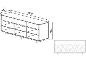 Комодино Moderno-1800 В-2 Ф1 в Южноуральске - yuzhnouralsk.mebel74.com | фото 2