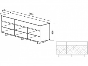 Комодино Moderno-1800 В-2 Ф2 в Южноуральске - yuzhnouralsk.mebel74.com | фото 4