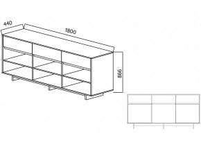 Комодино Moderno-1800 В-2 Ф6 в Южноуральске - yuzhnouralsk.mebel74.com | фото 5