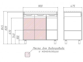 Комплект мебели для ванной 3D 90 в Южноуральске - yuzhnouralsk.mebel74.com | фото 4