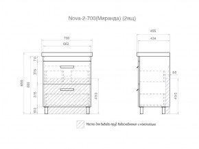 Комплект мебели в ванную Nova 700 2 ящика в Южноуральске - yuzhnouralsk.mebel74.com | фото 5