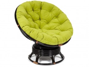 Кресло-качалка Papasan w 23/01 B с подушкой Antique brown, флок Олива в Южноуральске - yuzhnouralsk.mebel74.com | фото