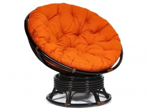 Кресло-качалка Papasan w 23/01 B с подушкой Antique brown, ткань Оранжевый в Южноуральске - yuzhnouralsk.mebel74.com | фото