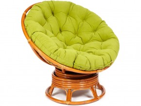 Кресло-качалка Papasan w 23/01 B с подушкой Cognac, флок Олива в Южноуральске - yuzhnouralsk.mebel74.com | фото