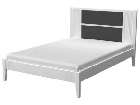 Кровать Бетти 1400 Белый/Велюр тёмный в Южноуральске - yuzhnouralsk.mebel74.com | фото 2