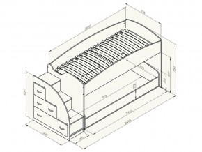 Кровать чердак Дюймовочка 4/2 Голубой в Южноуральске - yuzhnouralsk.mebel74.com | фото 2