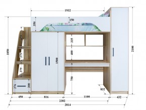 Кровать чердак Тея с пеналом винтерберг-зира в Южноуральске - yuzhnouralsk.mebel74.com | фото 2