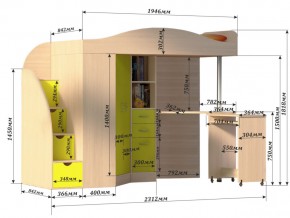 Кровать чердак Юниор 4 Белое дерево в Южноуральске - yuzhnouralsk.mebel74.com | фото 3