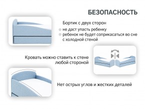 Кровать с ящиком Letmo небесный (рогожка) в Южноуральске - yuzhnouralsk.mebel74.com | фото 15