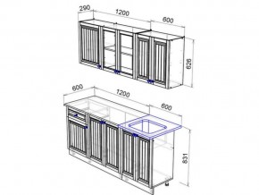 Кухня Хозяюшка 1800 деним в Южноуральске - yuzhnouralsk.mebel74.com | фото 2