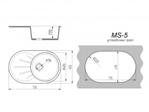 Кухонная мойка MS-5 в Южноуральске - yuzhnouralsk.mebel74.com | фото 2