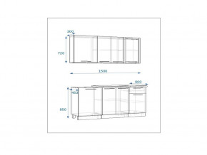 Кухонный гарнитур 11 Грецкий орех 1500 в Южноуральске - yuzhnouralsk.mebel74.com | фото 2