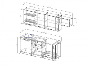 Кухонный гарнитур Антрацит 2550 в Южноуральске - yuzhnouralsk.mebel74.com | фото 3