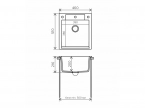 Мойка гранитная Argo-460 Белый хлопок 36 в Южноуральске - yuzhnouralsk.mebel74.com | фото 2