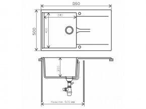 Мойка гранитная Gals-860 Бежевый 27 в Южноуральске - yuzhnouralsk.mebel74.com | фото 2