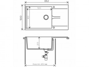 Мойка гранитная Gals-862 Белый 26 в Южноуральске - yuzhnouralsk.mebel74.com | фото 2