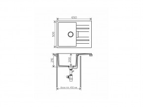 Мойка кварцевая Tolero Loft TL-650 Темно-бежевый 823 в Южноуральске - yuzhnouralsk.mebel74.com | фото 2