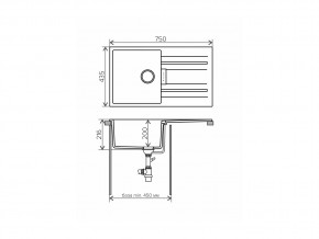 Мойка кварцевая Tolero Loft TL-750 Темно-бежевый 823 в Южноуральске - yuzhnouralsk.mebel74.com | фото 2