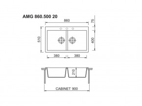 Мойка Longran Amanda AMG 860.500 20 в Южноуральске - yuzhnouralsk.mebel74.com | фото 2