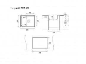 Мойка Longran Classic CLS 615.500 в Южноуральске - yuzhnouralsk.mebel74.com | фото 2