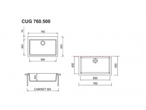 Мойка Longran Cube CUG 760.500 в Южноуральске - yuzhnouralsk.mebel74.com | фото 2