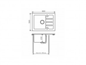 Мойка с керамическим стеклом Tolero TG-660 черное стекло в Южноуральске - yuzhnouralsk.mebel74.com | фото 2