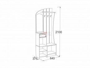 Прихожая Саша 19 венге-млечный дуб в Южноуральске - yuzhnouralsk.mebel74.com | фото 2