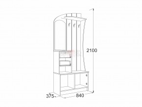 Прихожая Саша 20 венге-млечный дуб в Южноуральске - yuzhnouralsk.mebel74.com | фото 2