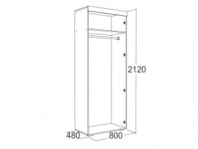 Шкаф 2-х дверный для одежды Ольга 19 в Южноуральске - yuzhnouralsk.mebel74.com | фото 2