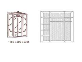 Шкаф 4-х дверный с зеркалами Диана беж в Южноуральске - yuzhnouralsk.mebel74.com | фото 2