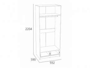 Шкаф для одежды Оттавия НМ 011.80 Антрацит в Южноуральске - yuzhnouralsk.mebel74.com | фото 2