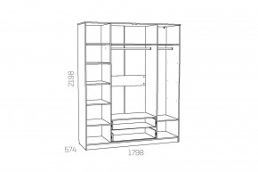 Шкаф комбинированный Оливия НМ 011.84 Х в Южноуральске - yuzhnouralsk.mebel74.com | фото 3