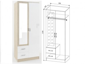 СШК800.3 Шкаф 2х створчатый с зеркалом в Южноуральске - yuzhnouralsk.mebel74.com | фото