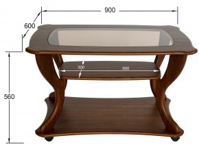 Стол журнальный Маэстро со стеклом СЖС-02 орех в Южноуральске - yuzhnouralsk.mebel74.com | фото 2
