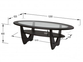 Стол журнальный Юпитер со стеклом СЖС-01 венге в Южноуральске - yuzhnouralsk.mebel74.com | фото 2
