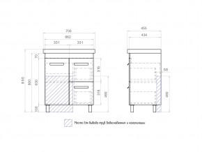 Тумба Nova 2-700 2 ящика 1 дверца Миранда в Южноуральске - yuzhnouralsk.mebel74.com | фото 4